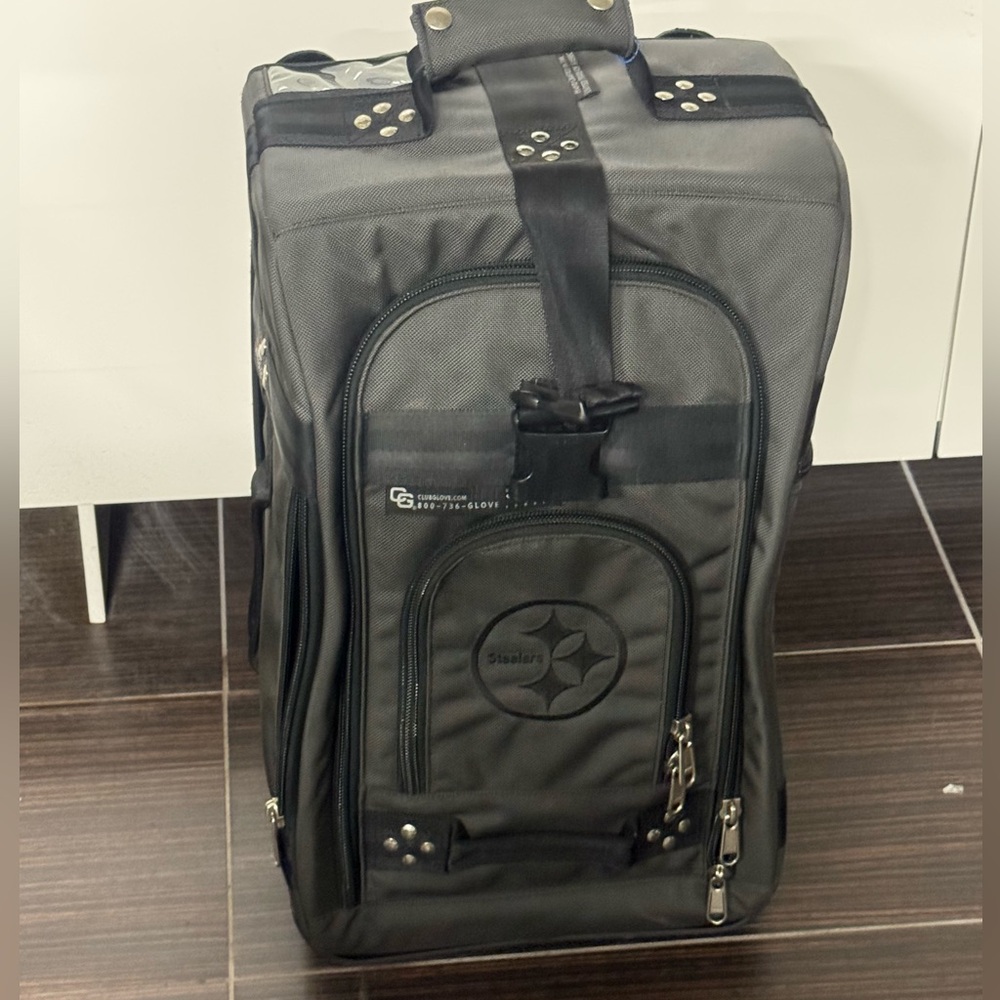 Club Glove Black Pittsburgh Steelers Rolling Carry On Suitcase